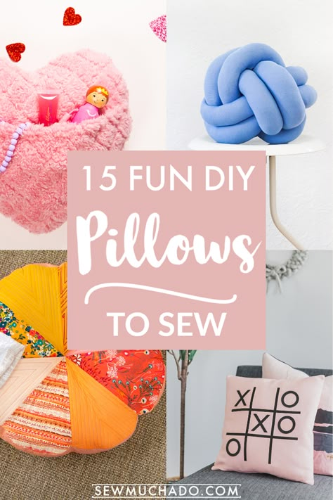 Easy Sewing Pillows, Homemade Pillows Diy, Cute Pillow Sewing Patterns, Sewing Patterns Pillows, Small Pillows Ideas, Diy Sewing Home Decor, Sewing Decorative Pillows, Fun Shaped Pillows, Unique Pillows Diy