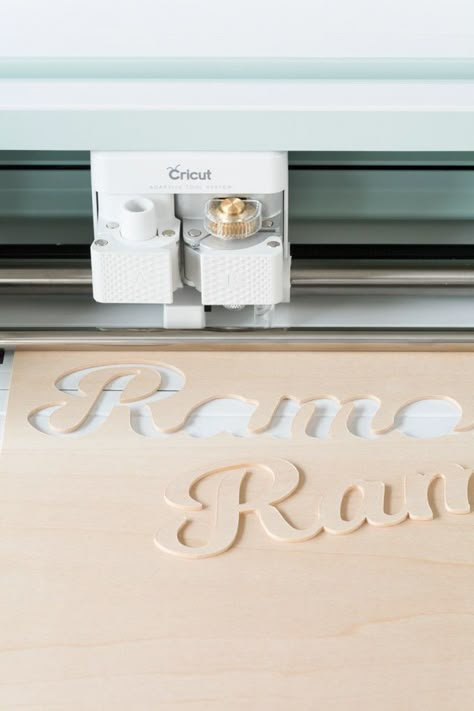 Cricut Kitchen Organization, Wood For Cricut Maker, Cricut Maker Basswood Projects, Cut Wood Letters With Cricut, Cricut Wood Engraving, Cricut Veneer Projects, Circuit Wood Projects, Wood Projects Cricut, Cricut Maker Wood Projects