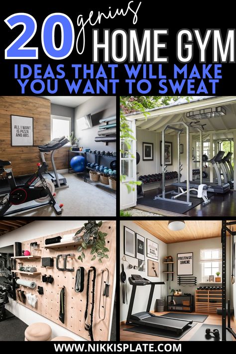 20 Genius Home Gym Ideas That Will Make You Want to Sweat Laundry Room Gym Combo, 10x10 Home Gym Layout, Spa Like Home Gym, Cute Home Gym Decor, Workout Space In Bedroom, Spare Bedroom Gym Ideas, Diy Basement Gym, At Home Gym Ideas Garage, Weight Room Ideas Home Gyms