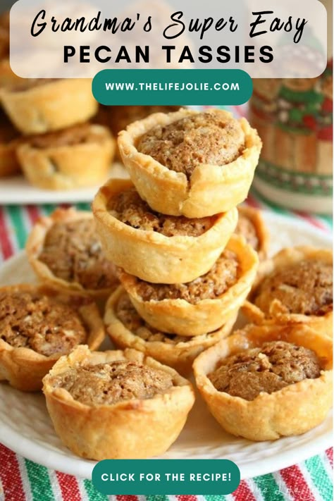 Pecan Tarts Recipe Easy, Pecan Tassies Recipe, Pecan Tarts Mini, Cream Cheese Crust, Tassies Recipe, Pecan Pie Tarts, Pecan Tarts Recipe, Pecan Tassies, Pies Easy