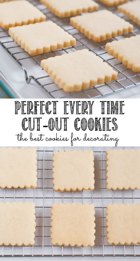 Best Tasting Cut Out Sugar Cookie Recipe, Vanilla Cut Out Cookies, Best Cookie Recipe For Cutouts, Cookie Dough For Decorated Cookies, Best Decorating Cookie Recipe, Buttermilk Cutout Cookies, Sugar Roll Out Cookies, Sugar Cookie Recipes For Decorating, Decorating Cookies Recipes