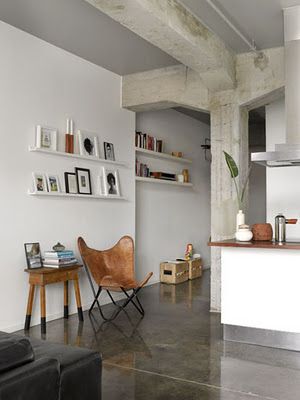 Industrial Livingroom, Concrete Floors, 인테리어 디자인, Interior Architecture Design, Design Layout, Interior Spaces, Interior Inspiration, Home Deco, A Kitchen