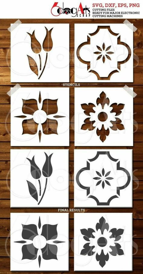 Diy Stencil Patterns, Design Stencils, Stencil Patterns Templates, Flower Stencils, Stencil Decor, Stencil Fabric, Stencil Printing, Stencils Printables, Stencil Templates