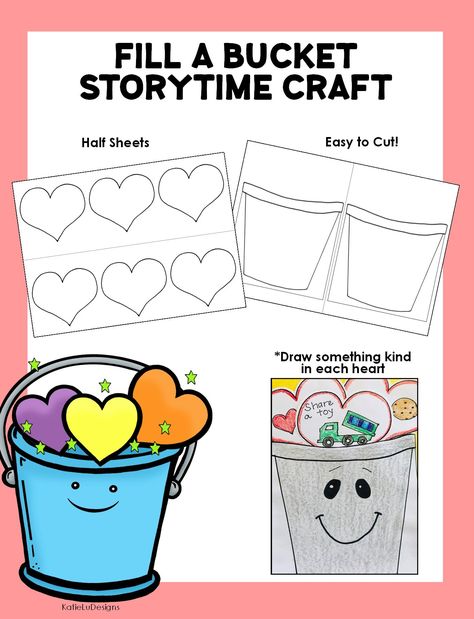 Bucket Filler Art Activities, Bucket Filler Template Free Printable, Bucket Filler Kindergarten, Fill A Bucket Activities Preschool, Bucket Filling Activities For Preschool, Bucket Filler Activities Preschool, Have You Filled A Bucket Activities, Bucket Filler Craft, Bucket Filler Display