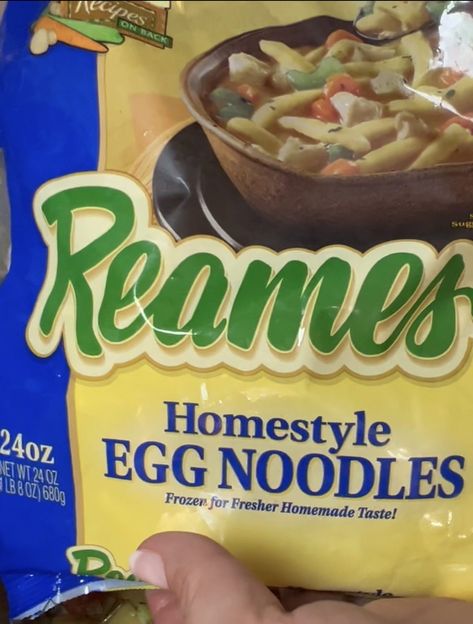 Reames Chicken And Noodles, Reames Noodle Recipes, Reames Noodles, Egg Noodle Recipe, Creamy Chicken And Noodles, Chicken And Egg Noodles, Crockpot Recipes Ground Beef, Crockpot Recipes Chicken, Egg Noodle Recipes