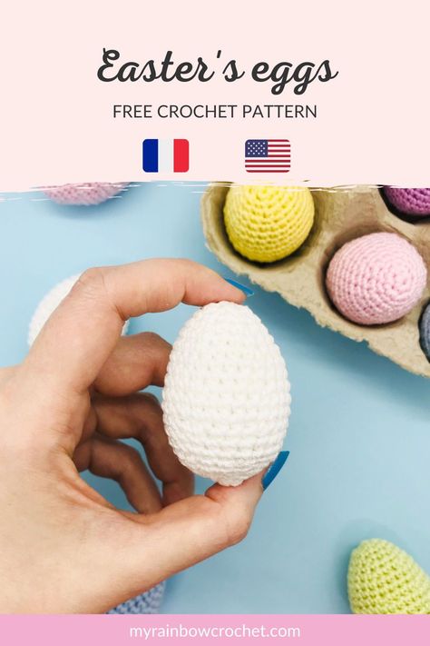 How To Crochet An Egg Shape, Crochet Egg Amigurumi, Easter Egg Crochet Patterns Free Easy, Crochet Small Egg Pattern, Easter Eggs Crochet Patterns Free, Amigurumi Easter Eggs, Free Egg Crochet Pattern, Crochet Origami Animals Free Pattern, Free Crochet Egg Pattern