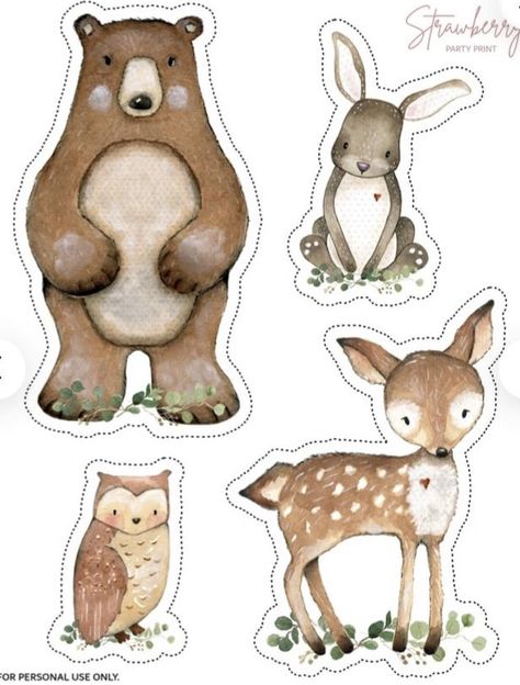 Woodland Free Printables Forest Animals, Forest Animal Party Ideas, Forest Animals Preschool, Forest Animals Illustration, Animal Cutouts, Woodland Birthday Party, Woodland Bear, Woodland Birthday, Shower Bebe