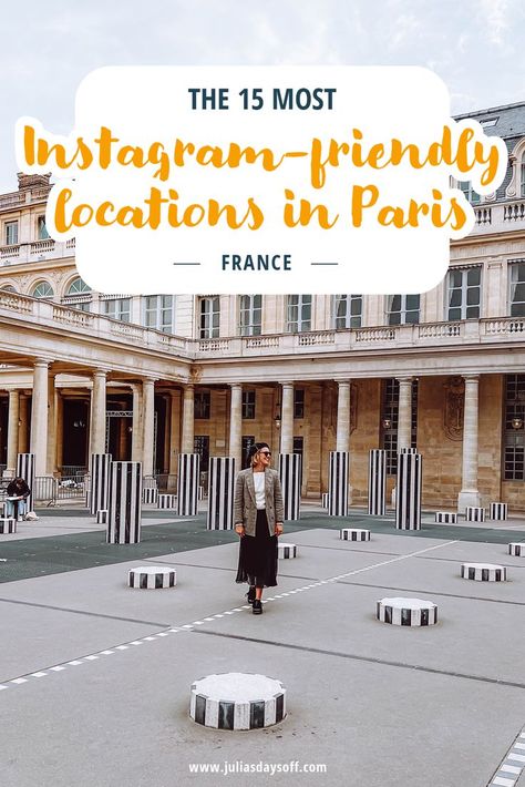 Woman standing in a photogenic square in Paris Best Spots In Paris, Instagrammable Places In Paris, Best Photo Spots In Paris, Paris Photo Locations, Paris City Aesthetic, Paris Family Trip, Paris Spots, Best Cafes In Paris, Streets In Paris