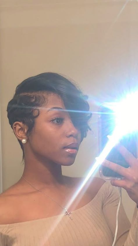 Sew In Pixie Cut, Curly Pixie Cuts Black Women, Short Hair Pixie Cuts Black Women, Finger Waves Short Hair, Short Weave Hairstyles, Black Women Short Hairstyles, Black Hair Short Cuts, Natural Hair Short Cuts, Short Hair Black