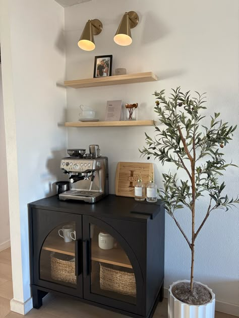 Better Homes & Gardens Juliet Arc … curated on LTK Target Coffee Bar, Coffee Bar Entryway, Coffee Bar With Lights, Coffee Corners In Living Room, Living Room Coffee Bar Ideas, Home Office Tea Station, Mid Century Modern Coffee Station, Small Coffee Bar Corner, Coffee Bar Ideas Cabinets