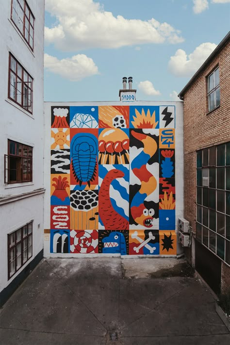 Large Scale Artwork, Claes Oldenburg, Mural Inspiration, School Murals, Street Mural, Colorful Murals, Soyut Sanat Tabloları, Wall Paint Designs, Murals Street Art