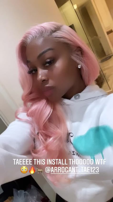 Light Pink Wig Black Women, Rose Gold Frontal Wig, Soft Pink Hair Black Women, Soft Pink Wig Install, Rose Gold Wigs Black Women, Soft Pink Wig, Cotton Candy Pink Wig, Light Pink Wig Install, Pink Side Part Wig