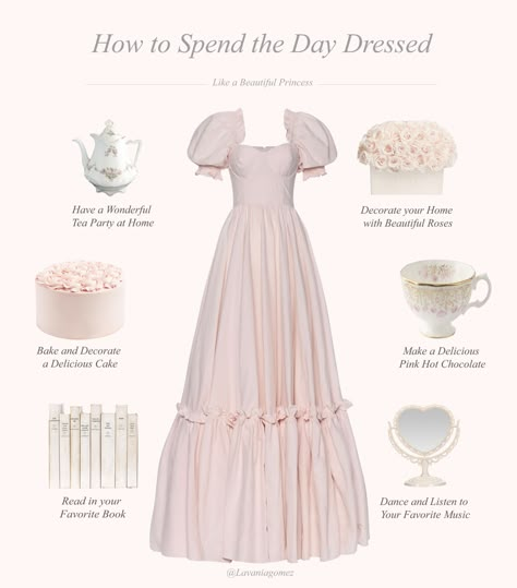 Princess Morning Routine, Vintage Princess Aesthetic, Princess Aesthetic Outfits, Princess Core Aesthetic, Pink Princess Aesthetic, Romanticized Life, Royal Core, Pink Pilates, Aesthetic Dress