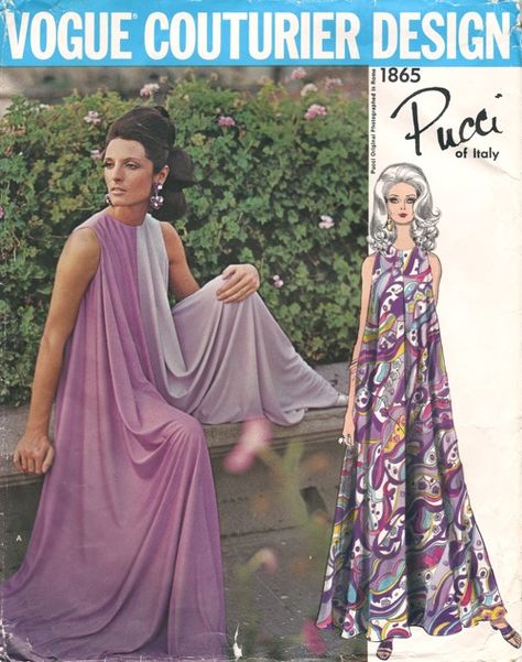 Drool. Must find this! Vogue Couturier pattern 1865, Pucci collection Wide Leg Jumpsuit Pattern, Pucci Pattern, Culottes Pattern, 1960s Vogue, Vintage Vogue Patterns, Pucci Vintage, Patron Vintage, Vogue Vintage, Gaucho Pants