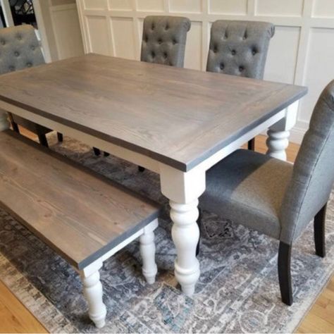 Square Farmhouse Table, Square Kitchen Tables, Square Farmhouse, Custom Farmhouse Table, Walnut Table Top, Modern Farmhouse Table, Farmhouse Style Table, Table Square, Square Dining Table