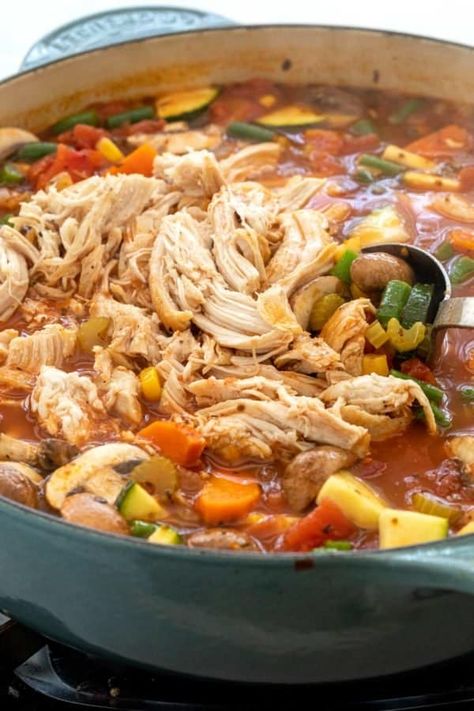 Easy Chicken Vegetable Soup, Chicken Vegetable Soup Recipes, Chicken Vegetable Soup, Vegetable Soup Recipe, Vegetable Soup With Chicken, Chicken Vegetable, Canned Tomatoes, Homemade Soup Recipe, Soup Recipes Slow Cooker