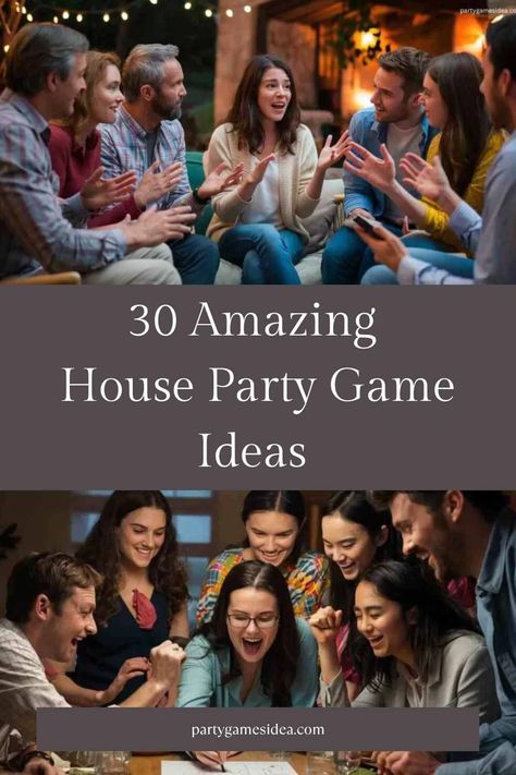 Diy Party Activities For Adults, Passive Party Games, House Party Games For Adults Fun, House Party Games Ideas, Games With Friends Party Ideas, Adults Games Party, Adult House Party Ideas, Large Group Games For Adults Indoor, Party Games For Big Groups