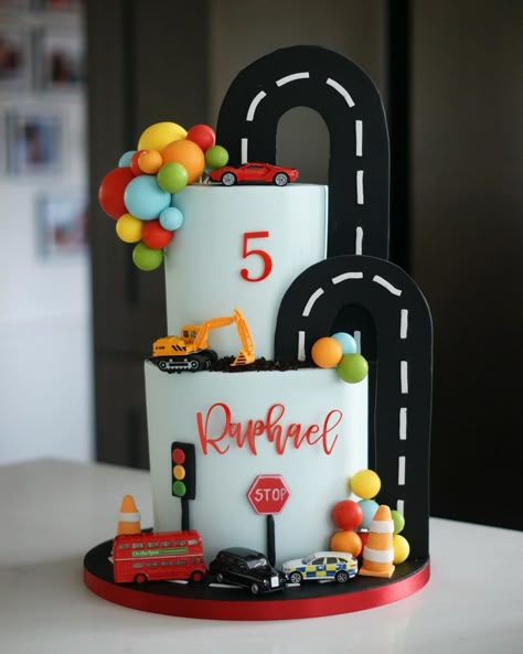 Transportation Birthday Party Cake, Racing Cakes For Boys, Road Birthday Cake, Car Cake Smash, Racing Car Birthday Cake, Two Fast Birthday Cake, Vehicles Cake, Two Fast Cake, Two Fast Two Furious