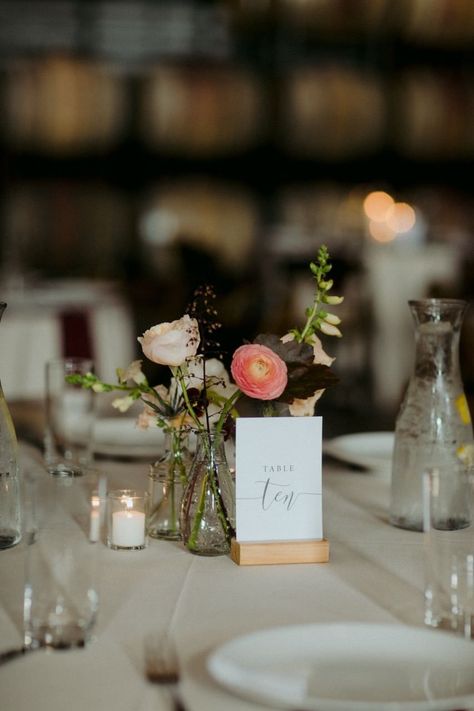 Wedding Tables With Bud Vases, Simple Wedding Decor Table, Bud Vase Cluster Centerpiece, Wedding Table Centerpieces Bud Vases, Small Bud Vases Centerpiece, Bud Vases And Tea Lights Wedding, Bud Vases And Votives Wedding, Small Vase Wedding Centerpiece, Bulb Vases Wedding