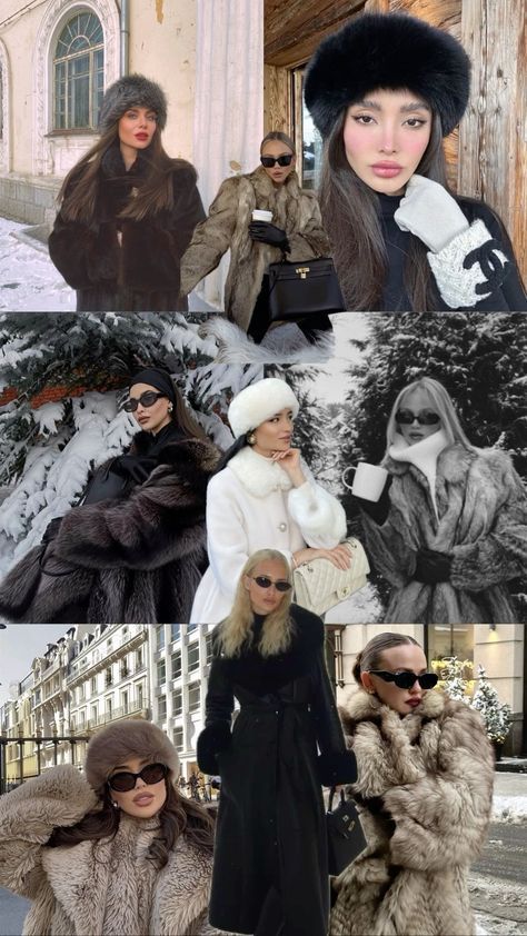 Stay stylish and warm this winter with these must-have cold weather outfits! ❄️👗 From cozy sweaters to chic coats, we've got you covered. #winterfashion #coldweatheroutfits #cozystyle #winteressentials #layeringgamestrong #fashioninspo Winter Fur Coat Aesthetic, Winter Fur Hat Outfit, Slavic Fur Coat Aesthetic, Winter Outfits Russian Aesthetic, Russian Fur Outfit, Slavic Fur Coat, Slavic Girl Winter Outfits, Russian Coat Women, Slavic Fashion Aesthetic