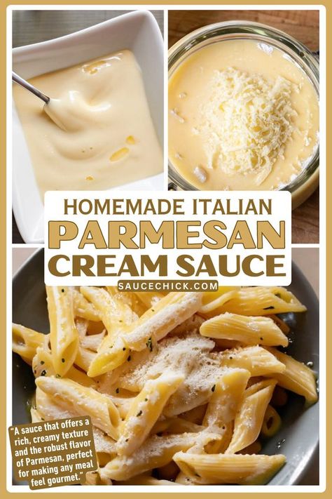 Pasta In Cream Sauce, Parmesan Cream Sauce Recipe, Pasta Cream Sauce, Cream Sauce For Pasta, Pasta With Tomato Cream Sauce, Creamy Pasta Sauce Recipes, Cheesy Pasta Sauce, Food Dinner Recipes, Butter Sauce For Pasta