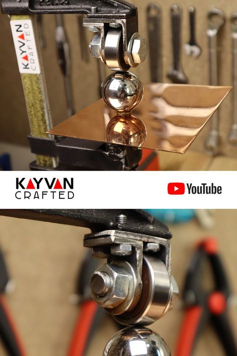 I made a miniature size English Wheel with a clamp! check my video tutorial for the details. English Wheel, Anvils, Metal Working Tools, Www Pinterest Com, Social Networks, Espresso Machine, Video Tutorial, Metal Working, Follow Us