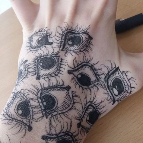 Kunst Tattoos, Hand Doodles, 4 Tattoo, Eye Tattoo, Hand Art, Skin Art, Piercing Tattoo, Pretty Tattoos, Eye Drawing