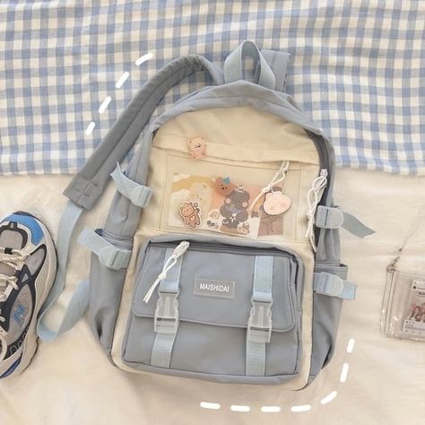 Korean School Bag Aesthetic, Korean School Bag, School Bags For Teens, Isometric Grid, Cute School Bags, Stylish School Bags, Plaid Backpack, Aesthetic Backpack, Girls Backpack