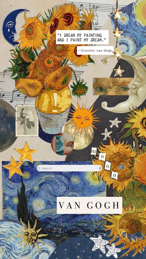 #starrynight #vangogh #sunflowers Starrynight Vangogh, Van Gogh Drawings, فنسنت فان جوخ, Van Gogh Wallpaper, Mario Memes, Digital Art Software, Arte Van Gogh, Van Gogh Paintings, Van Gogh Art