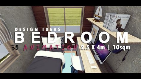 SMALL BEDROOM DESIGN IDEAS | 2.5 X 4m | 10sqm | 3D Animation 10sqm Bedroom, 10sqm Bedroom Ideas, 10 Sqm Bedroom Ideas, Small Bedroom Design Ideas, Gift Bag Ideas, Small Bedroom Designs, Small Bedroom Ideas, 3d Video, Bedroom Design Ideas