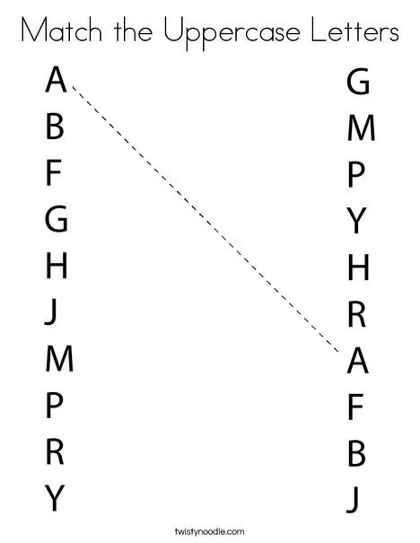 Match the Uppercase Letters Coloring Page - Twisty Noodle Match The Letters Worksheets, Match Letters Worksheet For Preschool, Match The Letters, Match The Same Letter Worksheet, Matching Letters Worksheets, Match The Following Worksheets For Kids, Alphabet Matching Worksheet, Letters Worksheets Preschool, Letters Activities For Preschool