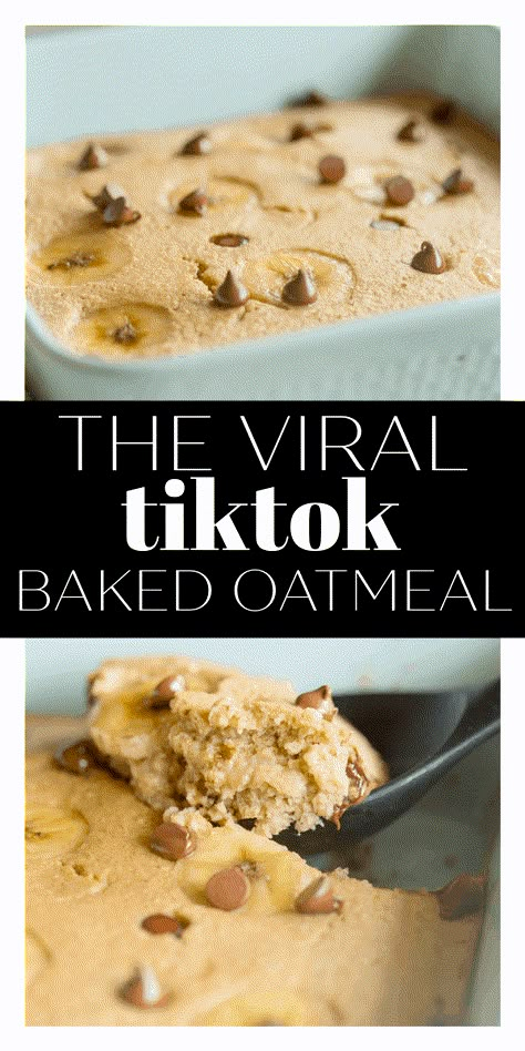 Coconut Milk Oatmeal Bake, Oatmeal Egg Bake, Baked Oatmeal Tiktok, Baked Oatmeal No Milk, No Bake Oatmeal Recipes, Banana Cinnamon Baked Oatmeal, Baked Oats Casserole, Baked Oatmeal To Go, Baked Oats With Egg