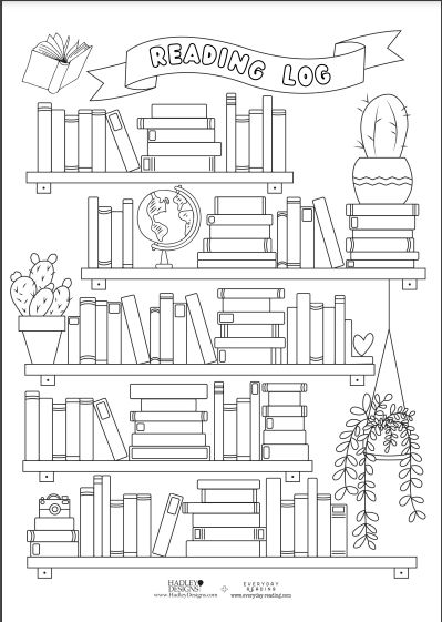 Chapter Book Reading Log, Reading Log Coloring Page, Reading 100 Books Chart, Color In Reading Log, Book Journal Ideas Free Printables, Printable Bookshelf Reading Log, Cute Book Tracker, Dot Journal Book Log, Book Shelf Reading Log