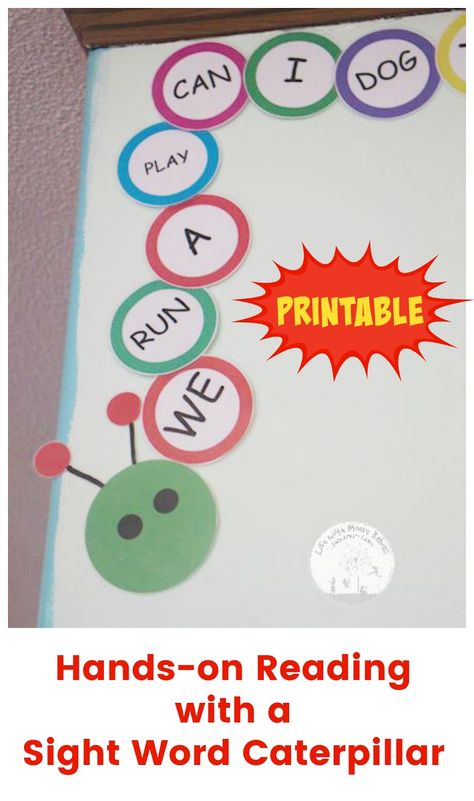 Give kids a fun and active way to learn and review sight words with a free, printable word caterpillar! Makes a great hands-on learning tool for young readers. Sight Word Caterpillar, Teaching Sight Words, Learning Sight Words, Sight Word Reading, Baby Learning Activities, Site Words, Fun Printable, Free Quiz, Reading Intervention