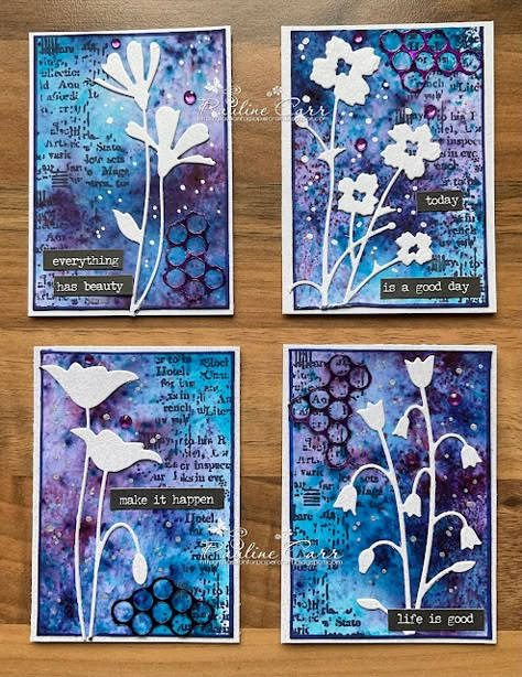 Passion for Papercraft: Vibrant Florals Atc Cards Ideas Inspiration, Artist Trading Cards Inspiration, Art Cards Ideas, Atc Cards Ideas, Rolodex Cards, Altered Playing Cards, Stepper Cards, Vibrant Florals, Art Trading Cards