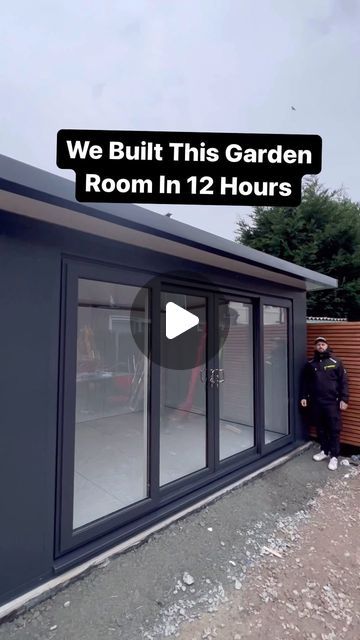 The Home Improvements Channel UK on Instagram: "How We Built This Garden Room In 12 Hours (Full Video Out Soon)   #how  #howto #homeimprovement #build #builders #doityourself #diy #garden #gardenroom #" Building A Garden Room, How To Build A Solarium, Diy Garden House Buildings, Self Build Garden Room, New Build House Garden Ideas Uk, Shipping Container Garden Room, Outdoor Garden Rooms Ideas, Diy Home Improvement Backyard, Garden Room Uk