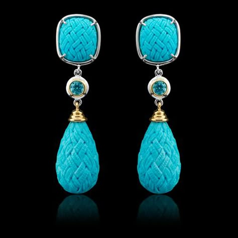 London Jewelry, Carved Jewelry, Opal Drop Earrings, Turquoise Jewellery, Sparkling Jewelry, Turquoise Drop Earrings, Jeweled Earrings, Jewelry Fashion Trends, Expensive Jewelry