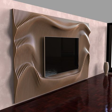 Machine3DMarvels - Etsy Canada Panelling With Tv On Wall, Wall Tv Unit Design Tv Panel, Cnc Design Pattern Modern, Parametric Wall Design, Parametric Wall, Theater Decor, Routeur Cnc, Cnc Ideas, Cnc Files