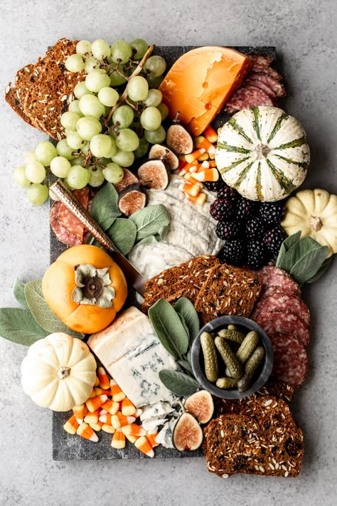 How to Put Together a Spooky Halloween Cheese & Charcuterie Board — Cooking with Cocktail Rings Charcuterie Fall Board, Call Charcuterie Board, Samhain Charcuterie Board, Charcuterie Table Halloween, Autumn Cheese Board, Harvest Charcuterie Board, Halloween Grazing Board, Autumn Charcuterie Board, Halloween Cheese Board