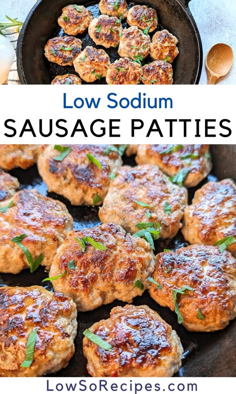 Low Sodium Sausage Patties Low Sodium Sausage Gravy, Low Sodium Buns, Low Sodium Low Carb Meals Easy, Ms Dash Seasoning Recipes, Low Sodium Fajita Seasoning Recipe, Low Sodium Pizza Toppings, Low Sodium Smoker Recipes, No Salt Breakfast Recipes, Low Sodium Breakfast Sausage