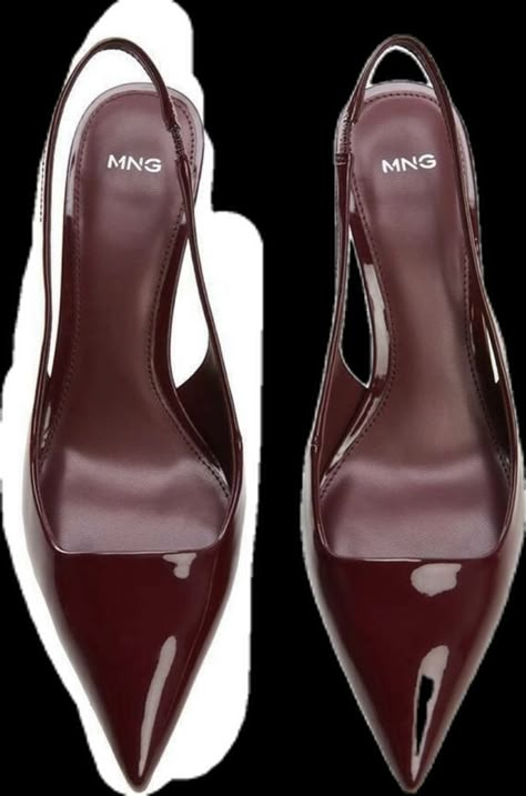 Maroon Heels, Mango Heels, Red Kitten Heels, Maroon Shoes, Mango Shoes, Burgundy Heels, Trendy Heels, Pointy Heels, Virtual Wardrobe