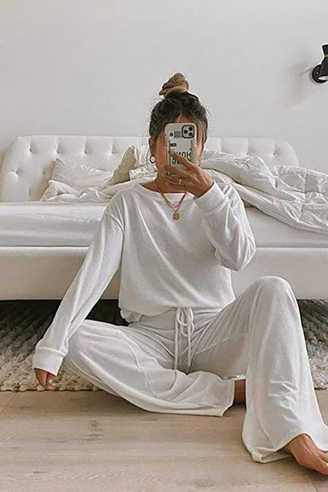 White Lounge, Lounge Outfits, 12th Tribe, Pants Model, Loungewear Outfits, Cozy Outfits, Lounge Outfit, Lounge Top, Cute Lazy Outfits