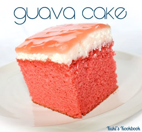 Guava Cake Recipe, Ono Kine Recipes, Guava Cake, Guava Recipes, Hawaiian Desserts, Hawaiian Foods, Coconut Dessert, Hawaiian Recipes, Hawaii Food