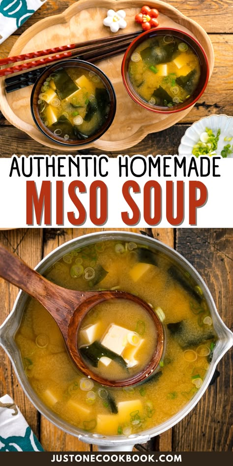 How To Make Miso Soup Easy, Best Miso Soup, Easy Asian Soups, Authentic Miso Soup, Miso Soup Healthy, Korean Miso Soup, Miso Soup Vegetarian, Best Korean Dishes, Miso Recipes Soup