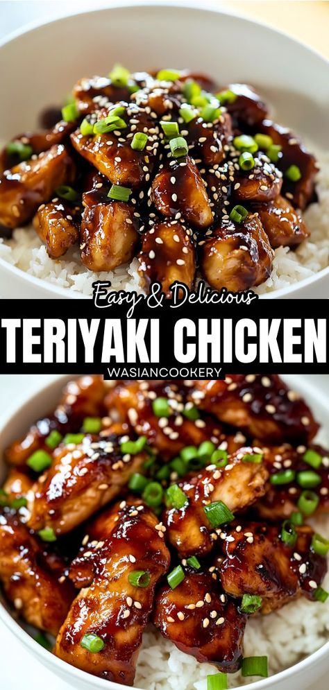 A vibrant bowl of teriyaki chicken with rice, garnished with sesame seeds. Chicken Breast Teriyaki Recipe, Chicken Teriyaki Recipe Crockpot, Asian Chicken Breast Recipes, Teriyaki Chicken Breast, Healthy Teriyaki Chicken, Teriyaki Chicken Recipe, Dinner For Family, Teriyaki Chicken Crock Pot, Easy Teriyaki Chicken