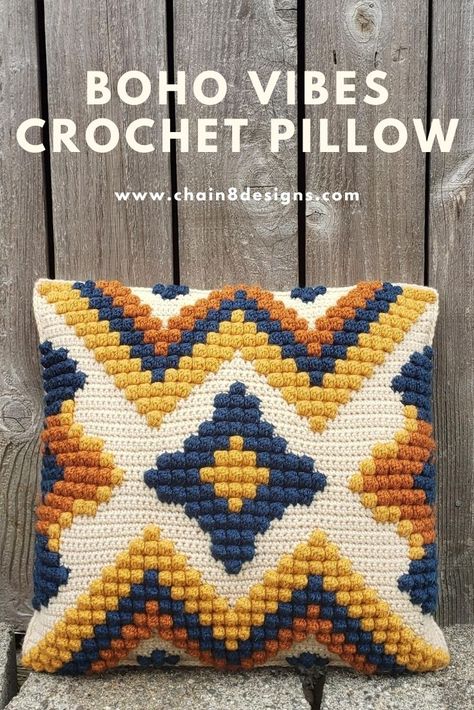 Boho Pillow Crochet, Boho Crochet Pillow Patterns Free, Crocheting Pillow Covers, Amanda Crochets, Crochet Boho Pillow, Modern Crochet Throw Pillows, Crochet Throw Pillow Patterns, Pillow Crochet Cover, Pillow Covers Knitted