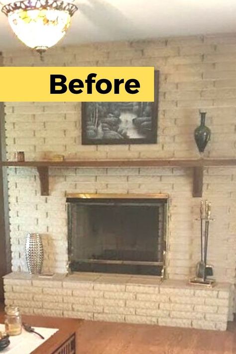 Update Brick Wall Fireplace, Fireplace Makeover Brick Modern, Fireplace Bricks Ideas, Sitting Room Ideas With Fireplace Modern, Fireplace Mantel Color Ideas, Remodeled Brick Fireplace, Fire Places Decoration Ideas Living Room, Modernize A Brick Fireplace, How To Paint Fireplace Brick