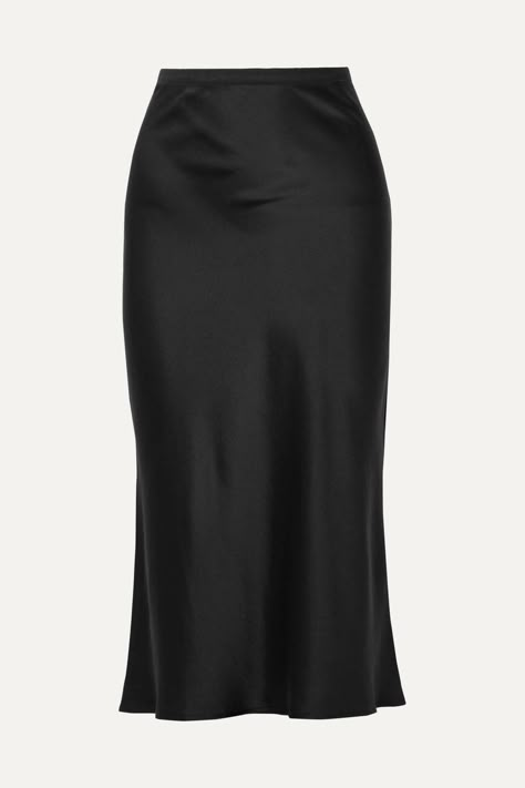 Satin Midi Skirt, Anine Bing, Fashion People, Black Midi Skirt, Satin Skirt, Versatile Dresses, Silk Skirt, Dream Clothes, Black Skirt