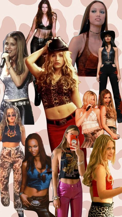 Coyote Ugly moodboard #moodboard #coyoteugly #y2k Coyote Ugly Bachelorette Theme, Zillion Outfit, Coyote Ugly Inspired Outfit, Coyote Ugly Halloween Costume, Y2k Fashion Party Outfit, Singles Costumes Halloween, Coyote Ugly Outfit Halloween, Ugly Coyote Outfit, Coyote Ugly Party Theme