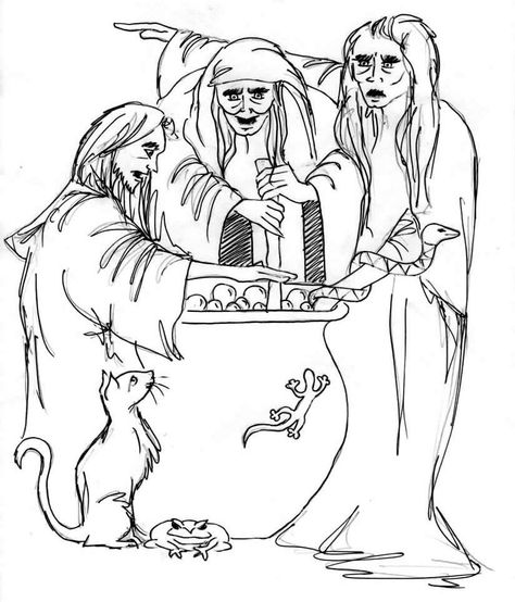 Macbeth Characters Drawings Macbeth Drawing, Macbeth Characters, Macbeth Witches, Shakespeare Characters, Shakespeare Macbeth, Holiday Homework, Witch Drawing, Three Witches, Lady Macbeth